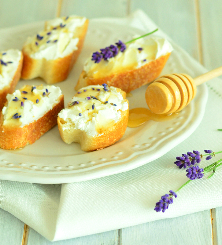 Goat Cheese-Lavender Honey with Baguette